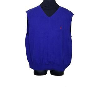 Polo By Ralph Lauren Blue Sleeveless Sweater Size XL